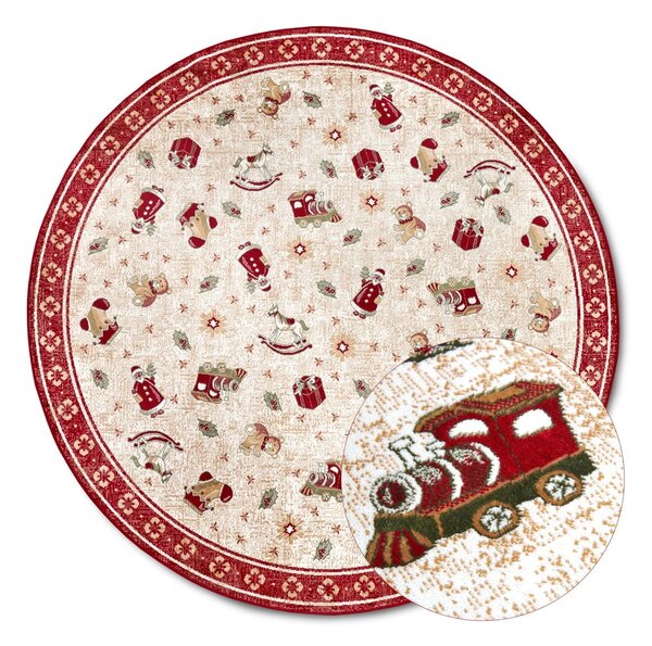 Czerwony okrągły dywan z mieszanki bawełny ze świątecznym motywem ø 160 cm Toy's Delight Red Christmas – Villeroy&Boch