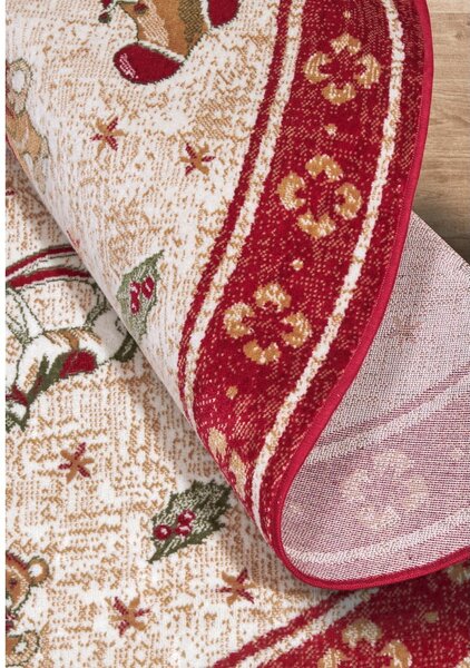 Czerwony okrągły dywan z mieszanki bawełny ze świątecznym motywem ø 160 cm Toy's Delight Red Christmas – Villeroy&Boch