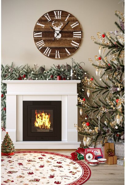 Czerwony okrągły dywan z mieszanki bawełny ze świątecznym motywem ø 160 cm Toy's Delight Red Christmas – Villeroy&Boch