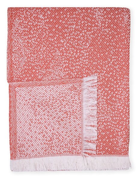 Czerwony pled z domieszką bawełny Euromant Dotty Diamond, 140x180 cm