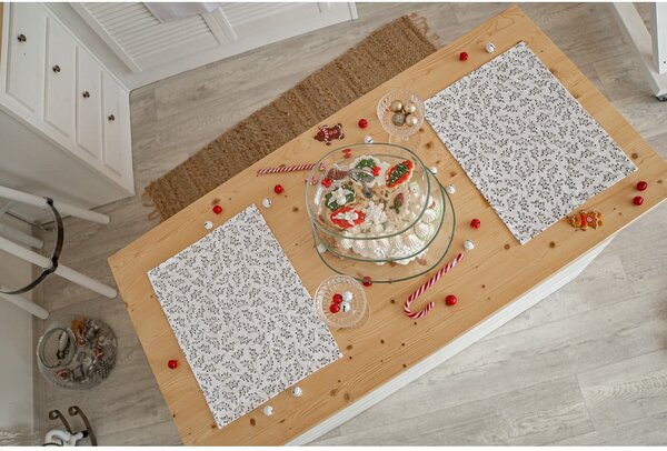 Tekstylna mata stołowa 2 szt. ze świątecznym motywem 35x45 cm Mistletoe Kiss – Butter Kings