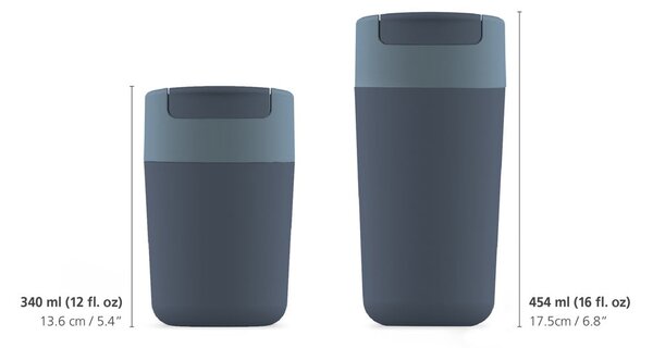 Anytracytowo-granatowy kubek podróżny 450 ml Sipp – Joseph Joseph