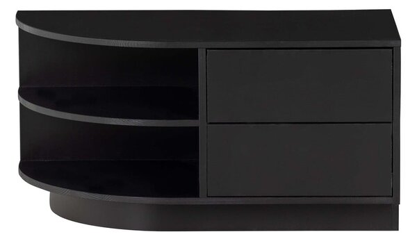 Czarna modułowa szafka pod TV z litego drewna sosnowego 156x40 cm Finca – WOOOD