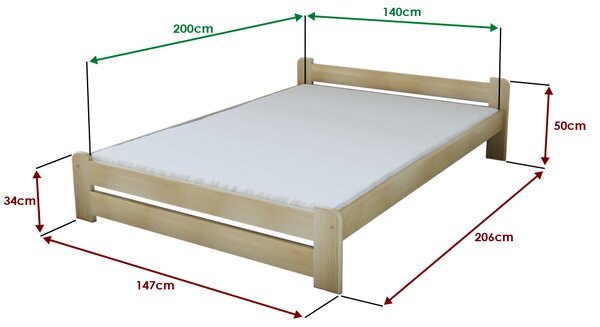 Łóżko Emily 140 x 200 cm, białe Stelaż: Ze stelażem listwowym rolowanym elastycznym, Materac: Materac Coco Maxi 20 cm