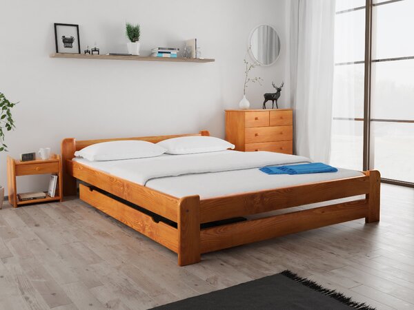 Łóżko Emily 140 x 200 cm, olcha Stelaż: Ze stelażem listwowym elastycznym, Materac: Bez materaca