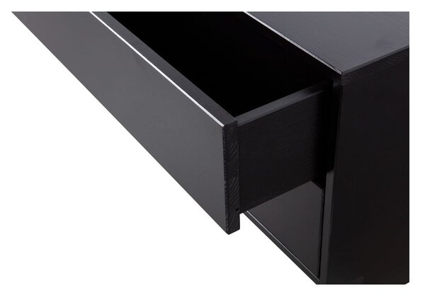 Czarna modułowa szafka pod TV z litego drewna sosnowego 156x40 cm Finca – WOOOD