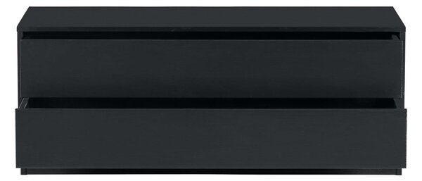 Czarny zestaw pod TV z litego drewna sosnowego 358x210 cm Finca – WOOOD