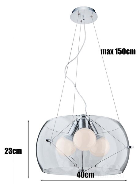 Lampa Andromeda sufitowa wisząca przezroczysta kula