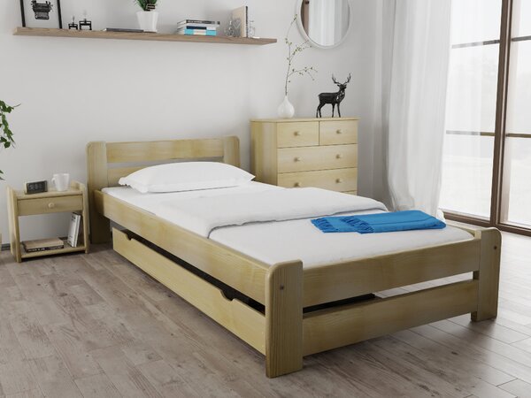 Łóżko Laura 90 x 200 cm, sosna Stelaż: Ze stelażem listwowym elastycznym, Materac: Bez materaca