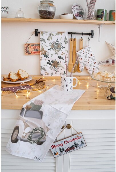 Bawełniane ścierki ze świątecznym motywem zestaw 2 szt. 50x70 cm Festive Car – Butter Kings