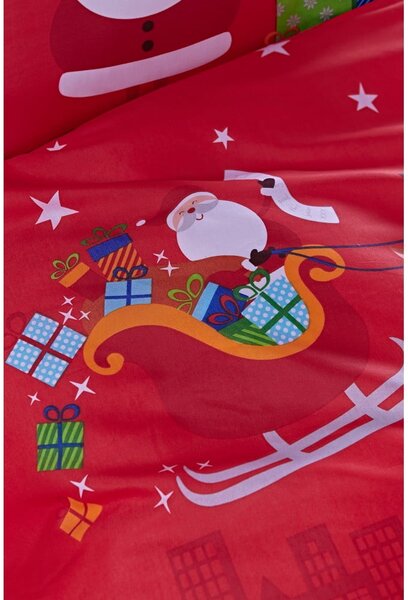 Czerwona pościel dziecięca do łóżeczka 120x150 cm Santa's Christmas Presents – Catherine Lansfield