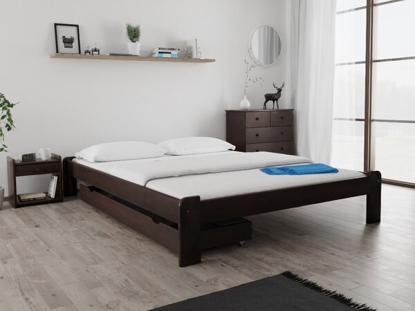 Łóżko ADA 140 x 200 cm, orzech Stelaż: Ze stelażem listwowym elastycznym, Materac: Bez materaca