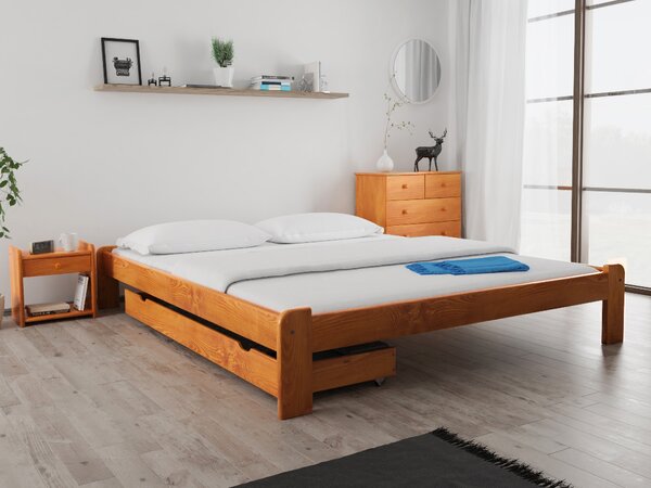 Łóżko ADA 160 x 200 cm, olcha Stelaż: Ze stelażem listwowym elastycznym, Materac: Bez materaca