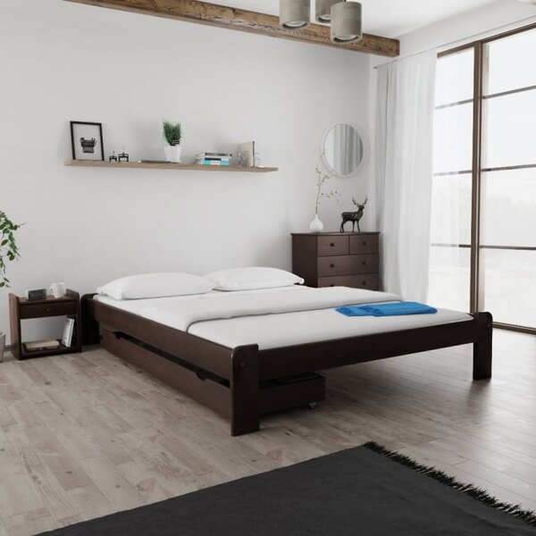 Łóżko ADA 140 x 200 cm, orzech Stelaż: Bez stelaża, Materac: Materac Deluxe 10 cm