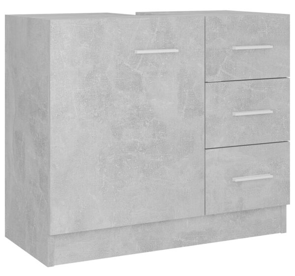 Szafka pod umywalkę, szarość betonu, 63x30x54 cm, płyta