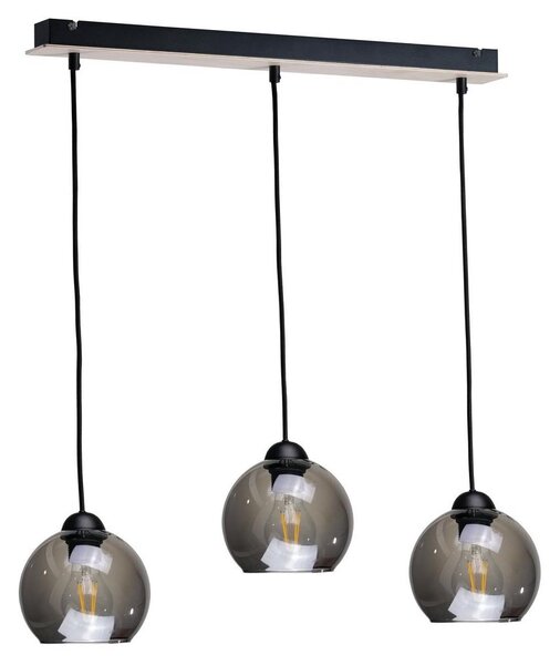 Keter Lighting Żyrandol na lince UNO WOOD 3xE27/60W/230V czarny/brązowy NA0227