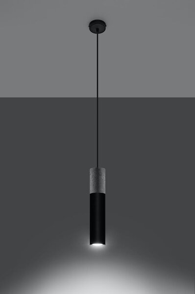 Czarno-szara lampa wisząca Sollux Edo