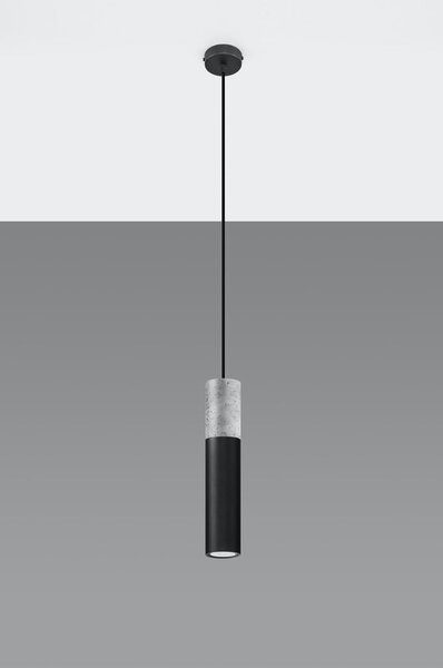Czarno-szara lampa wisząca Sollux Edo