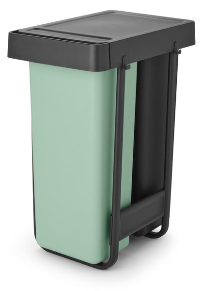Miętowo-ciemnoszary plastikowy kosz na śmieci do segregacji odpadów do zabudowy 60 l Sort&Go – Brabantia