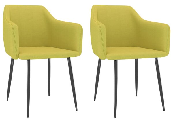 Krzesła stołowe, 2 szt., zielone, tapicerowane tkaniną