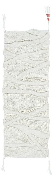 Biały wełniany chodnik tkany ręcznie odpowiedni do prania 70x200 cm Enkang Ivory – Lorena Canals