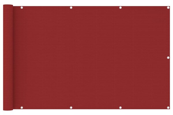 Parawan balkonowy, czerwony, 120x600 cm, HDPE