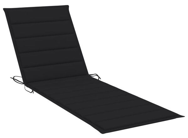 Poduszka na leżak, czarna, 200x60x3 cm, tkanina