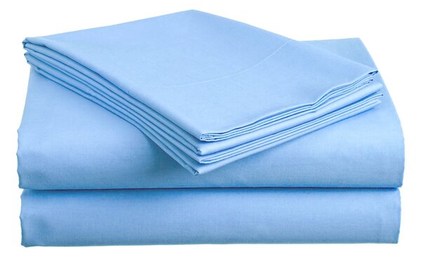 Prześcieradło bawełniane niebieskie 140x240 cm Rozmiar: 140 x 240 cm, Waga (gęstość włókien): Standard (135 g/m2)