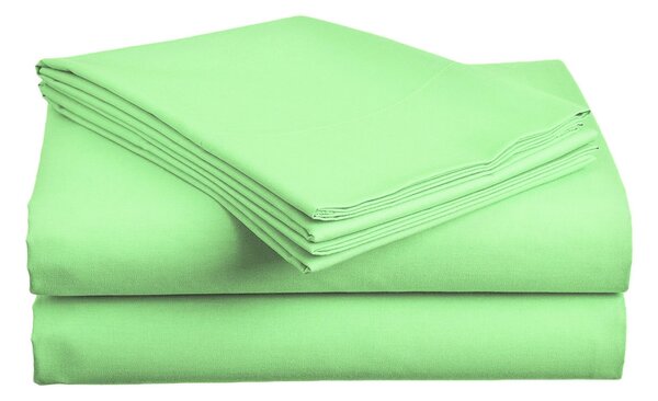 Prześcieradło bawełniane zielone 140x240 cm Rozmiar: 140 x 240 cm, Waga (gęstość włókien): Standard (135 g/m2)