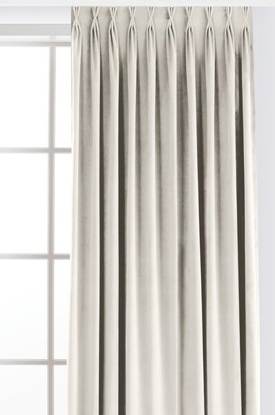 Kremowa aksamitna zasłona częściowo zaciemniająca (dimout) 140x270 cm Velto – Filumi