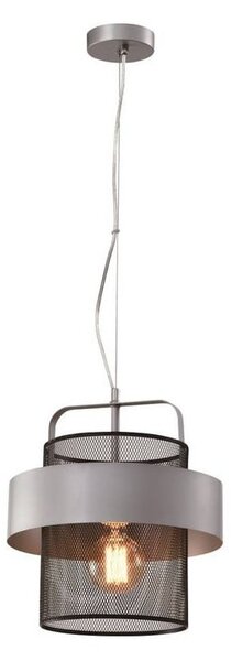 Metalowa lampa wisząca w czarno-srebrnym kolorze ø 30 cm Fiba – Candellux Lighting