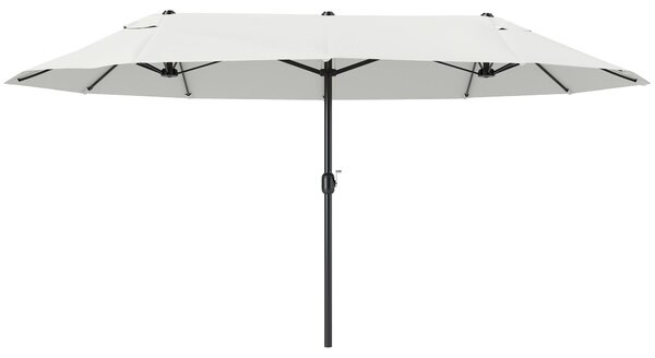 Parasol Outsunny Double 455 x 265 cm, parasol z ochroną UV i korbą, wiatroodporny parasol balkonowy, parasol z korbą, osłona przeciwsłoneczna