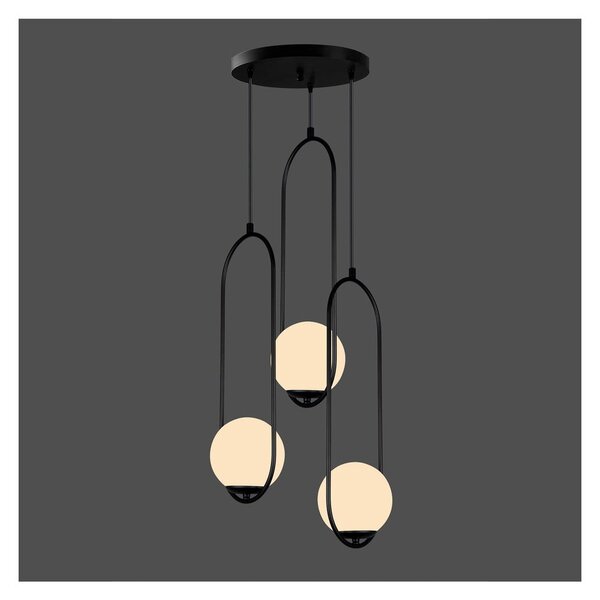 Czarna lampa wisząca Squid Lighting Arch, wys. 146 cm