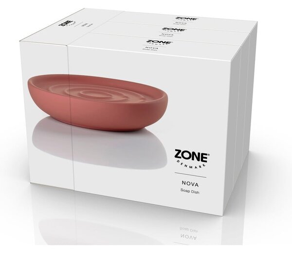Jasnoczerwona porcelanowa mydelniczka Nova – Zone