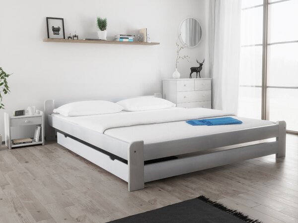 Łóżko Emily 180 x 200 cm, białe Stelaż: Ze stelażem listwowym elastycznym, Materac: Bez materaca