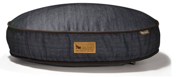 Ciemnoniebieskie legowisko dla psów ø 70 cm Round Bed Denim Medieval Blue / Dark Chocolate S – P.L.A.Y