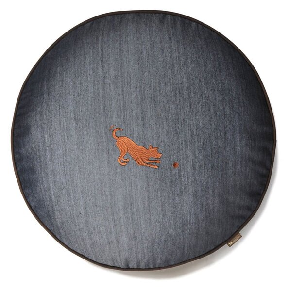Ciemnoniebieskie legowisko dla psów ø 70 cm Round Bed Denim Medieval Blue / Dark Chocolate S – P.L.A.Y