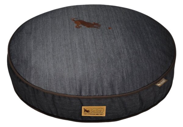 Ciemnoniebieskie legowisko dla psów ø 70 cm Round Bed Denim Medieval Blue / Dark Chocolate S – P.L.A.Y