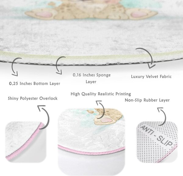 Biały dywan dziecięcy ø 80 cm Comfort – Mila Home