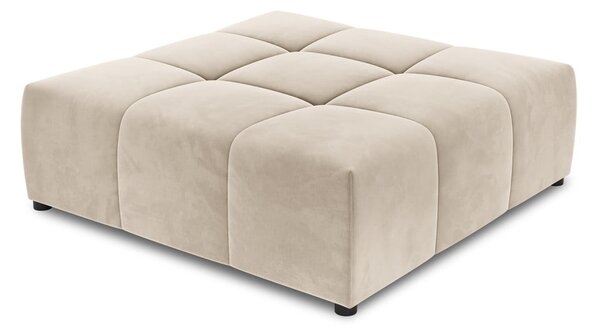 Beżowy aksamitny podnóżek Rome Velvet – Cosmopolitan Design