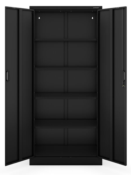 Szafa metalowa biurowa z 4 półkami czarna, 1750x800x400 mm: JAN Compact