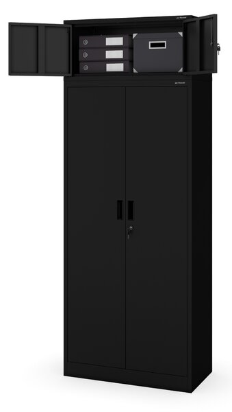 Szafa metalowa biurowa z 4 półkami czarna, 1750x800x400 mm: JAN Compact