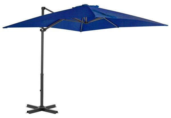 Parasol wiszący z aluminiowym słupkiem, 250x250 cm, niebieski