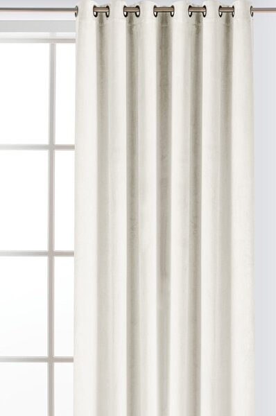 Kremowa aksamitna zasłona częściowo zaciemniająca (dimout) 140x270 cm Velto – Filumi
