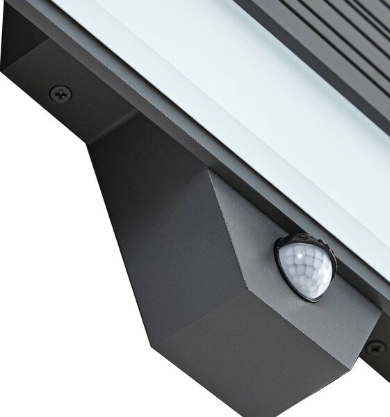 Lampa zewnętrzna z czujnikiem ruchu Melira Lucande, czarny, aluminium, nowoczesny