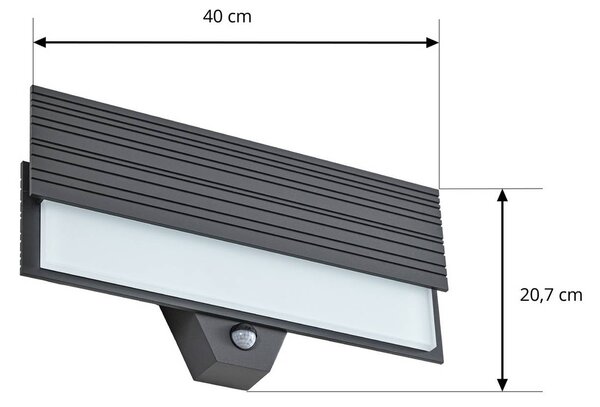 Lampa zewnętrzna z czujnikiem ruchu Melira Lucande, czarny, aluminium, nowoczesny