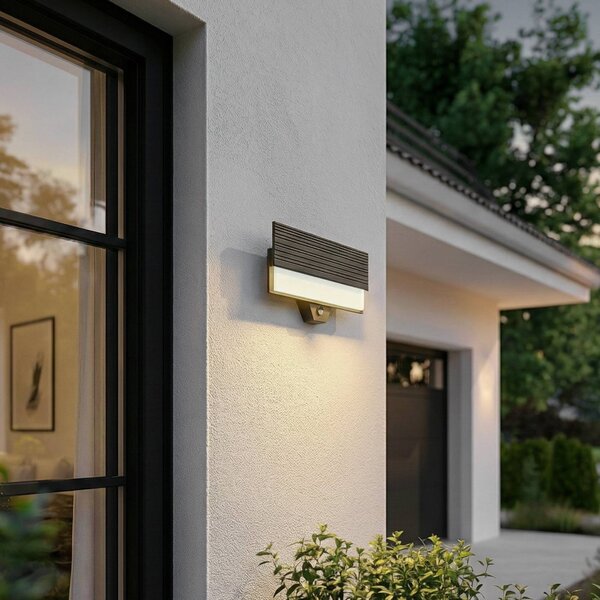 Lampa zewnętrzna z czujnikiem ruchu Melira Lucande, czarny, aluminium, nowoczesny
