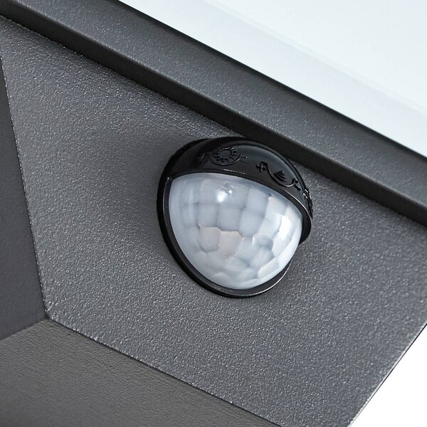 Lampa zewnętrzna z czujnikiem ruchu Melira Lucande, czarny, aluminium, nowoczesny