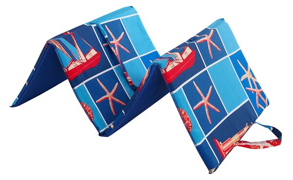 Leżak plażowy LATARNIA MORSKA 137x49 cm, niebieski