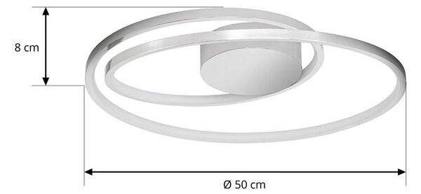 Lampa sufitowa LED Maire Lucande, możliwość ściemniania, chromowy / srebrny, salon / jadalnia, aluminium, nowoczesny
